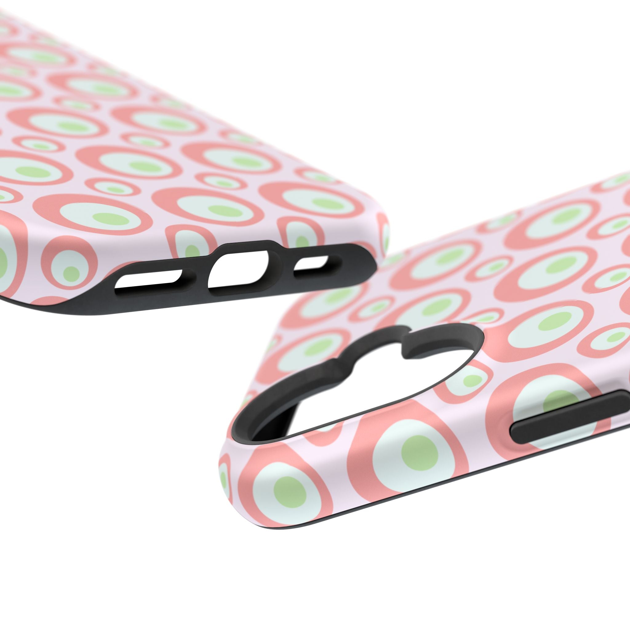 Pink Retro Circles Magnetic Impact-Resistant Phone Case