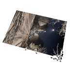 Snowy Winter Night Street Jigsaw Puzzle with Tin