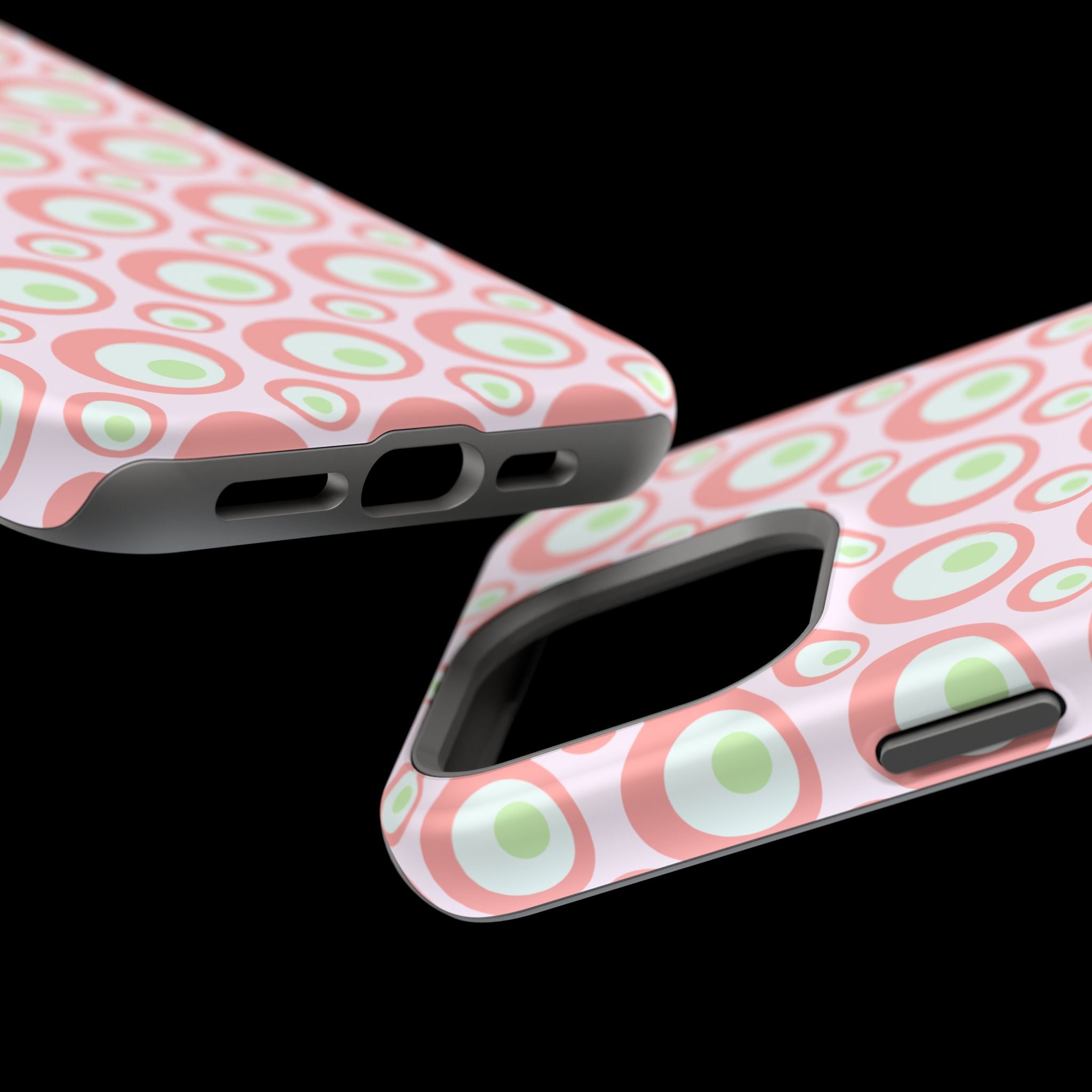 Pink Retro Circles Magnetic Impact-Resistant Phone Case
