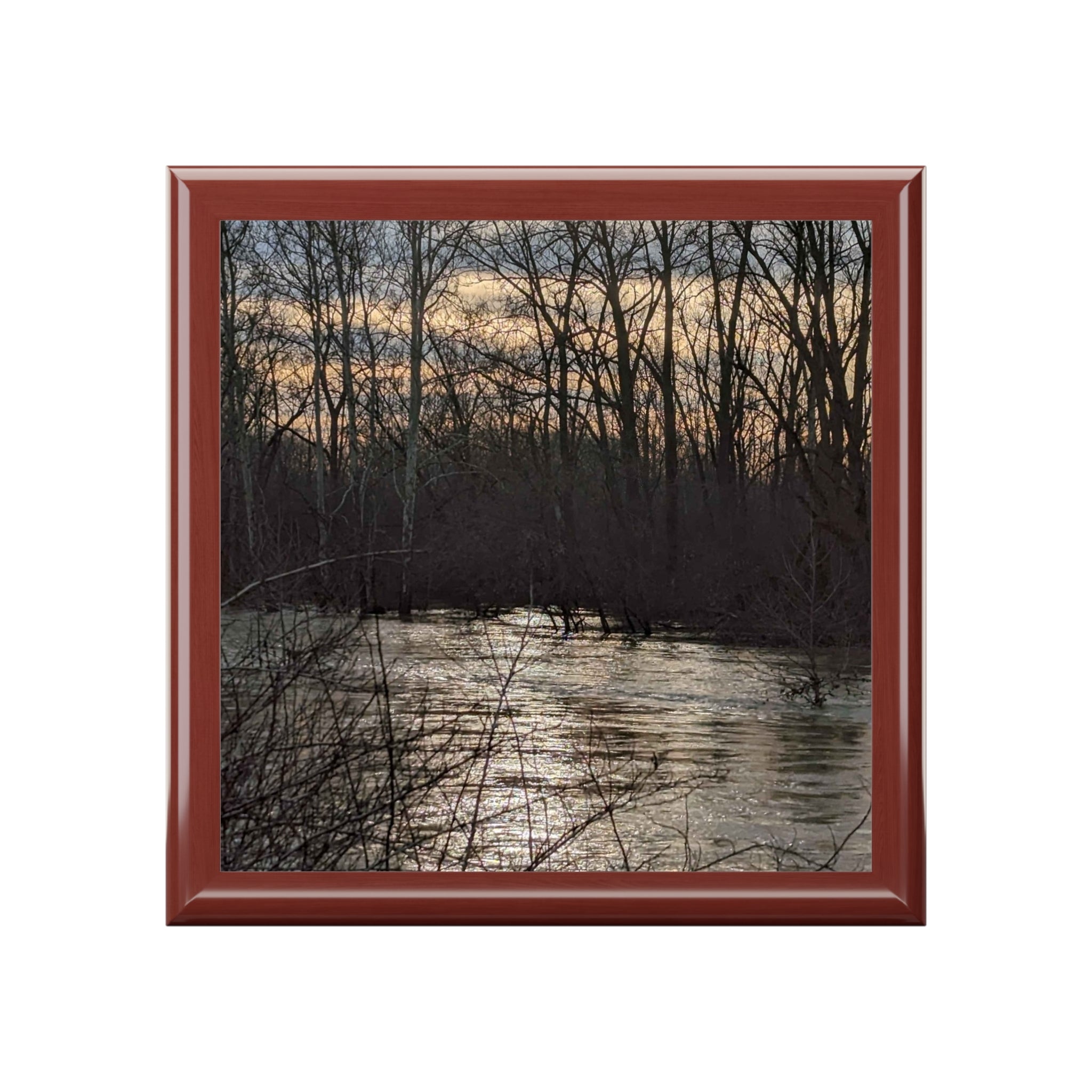 River Reflection Jewelry Box — Tranquil Woodland Keepsake Box