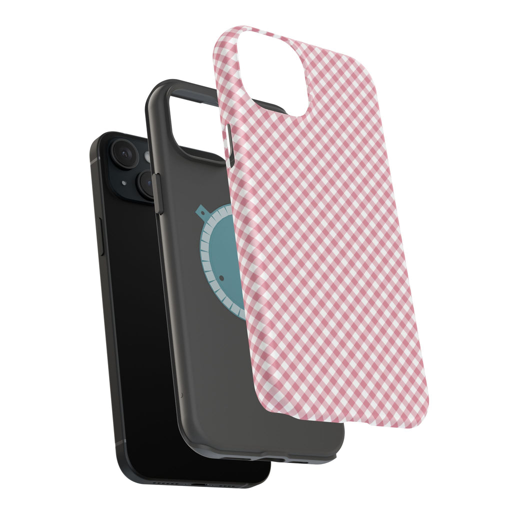 Pink Gingham Magnetic Impact-Resistant Phone Case