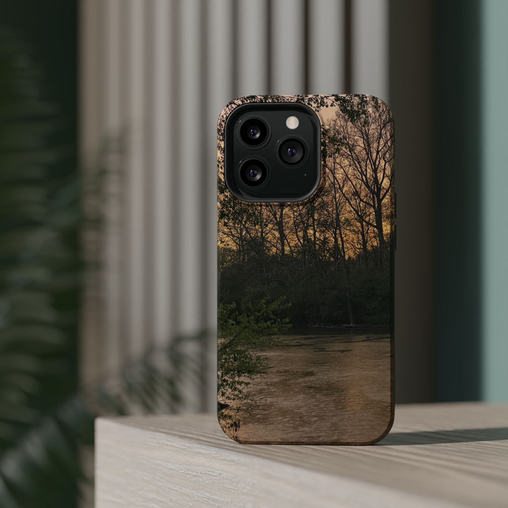 Nature River Sunset Phone Case — Magnetic Impact‑Resistant