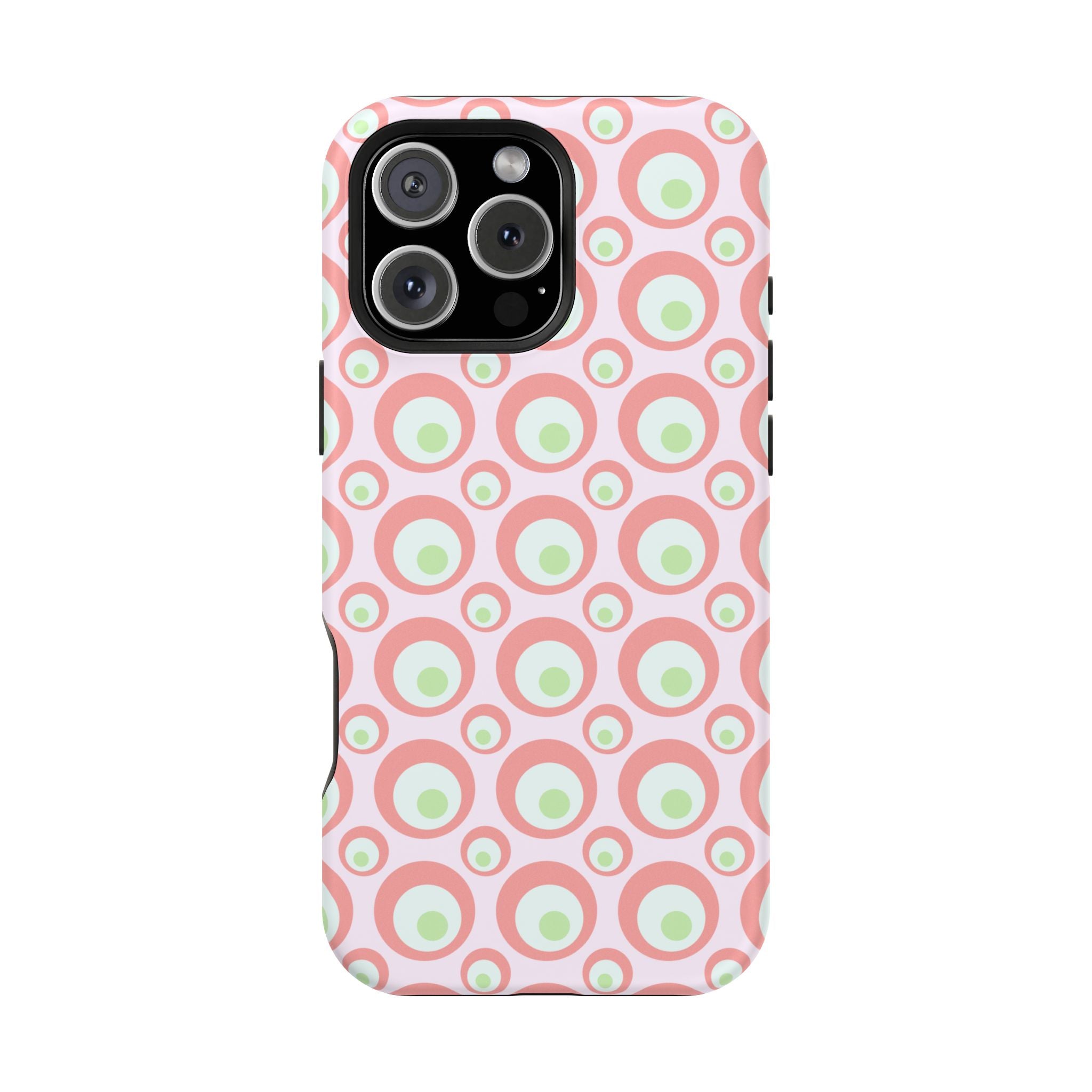 Pink Retro Circles Magnetic Impact-Resistant Phone Case