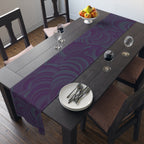 Purple Swirl Table Runner — Abstract Floral Pattern Dining Decor