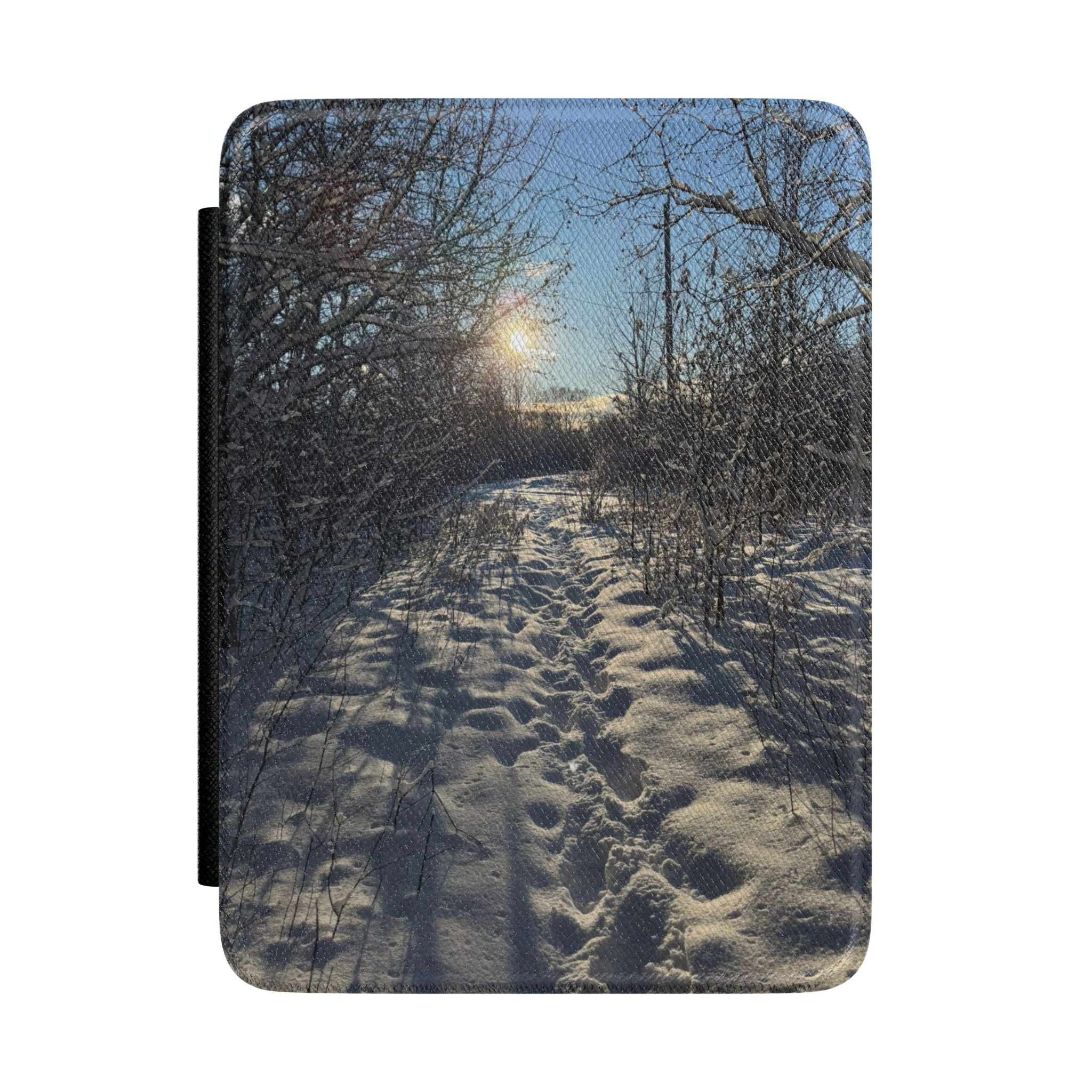 Winter Snow Path Kindle Case — Cozy Scenic E-Reader Cover