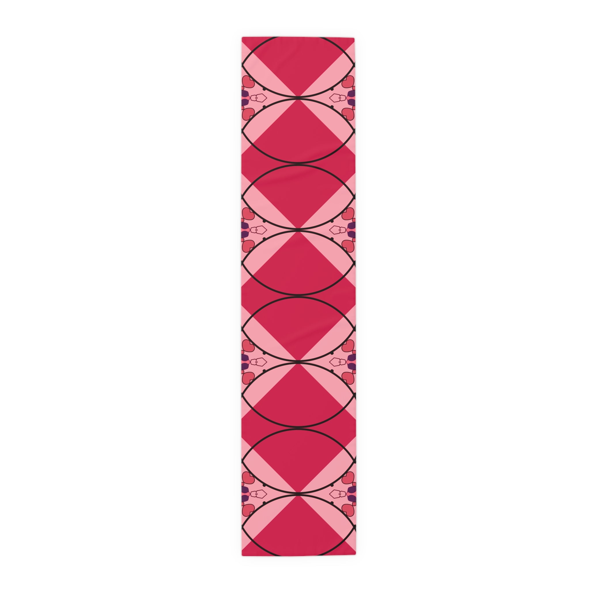 Pink Geometric Heart Table Runner