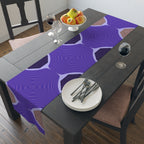 Purple Geometric Table Runner — Modern Abstract Dining Accent