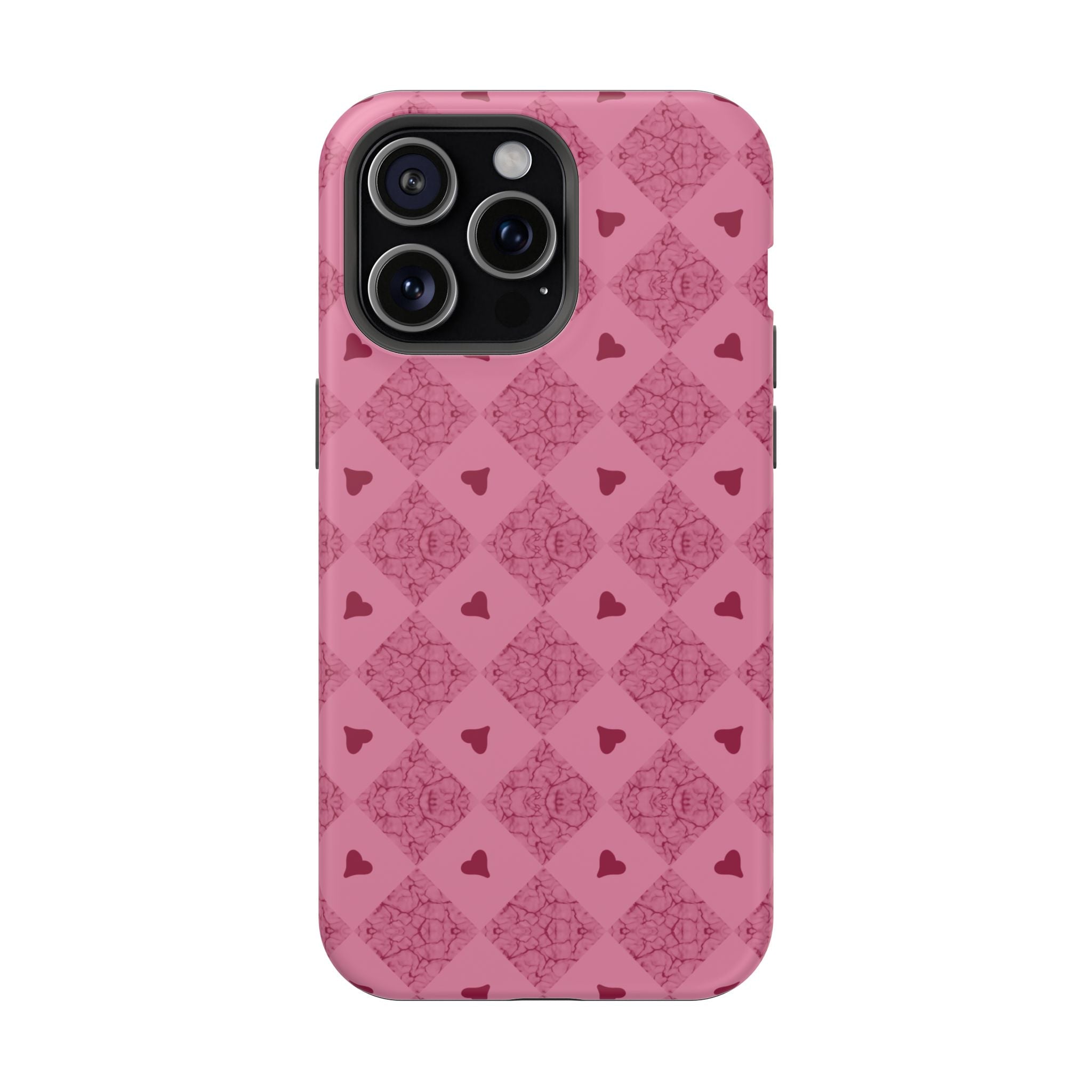 Pink Vintage Hearts Magnetic Impact-Resistant Phone Case