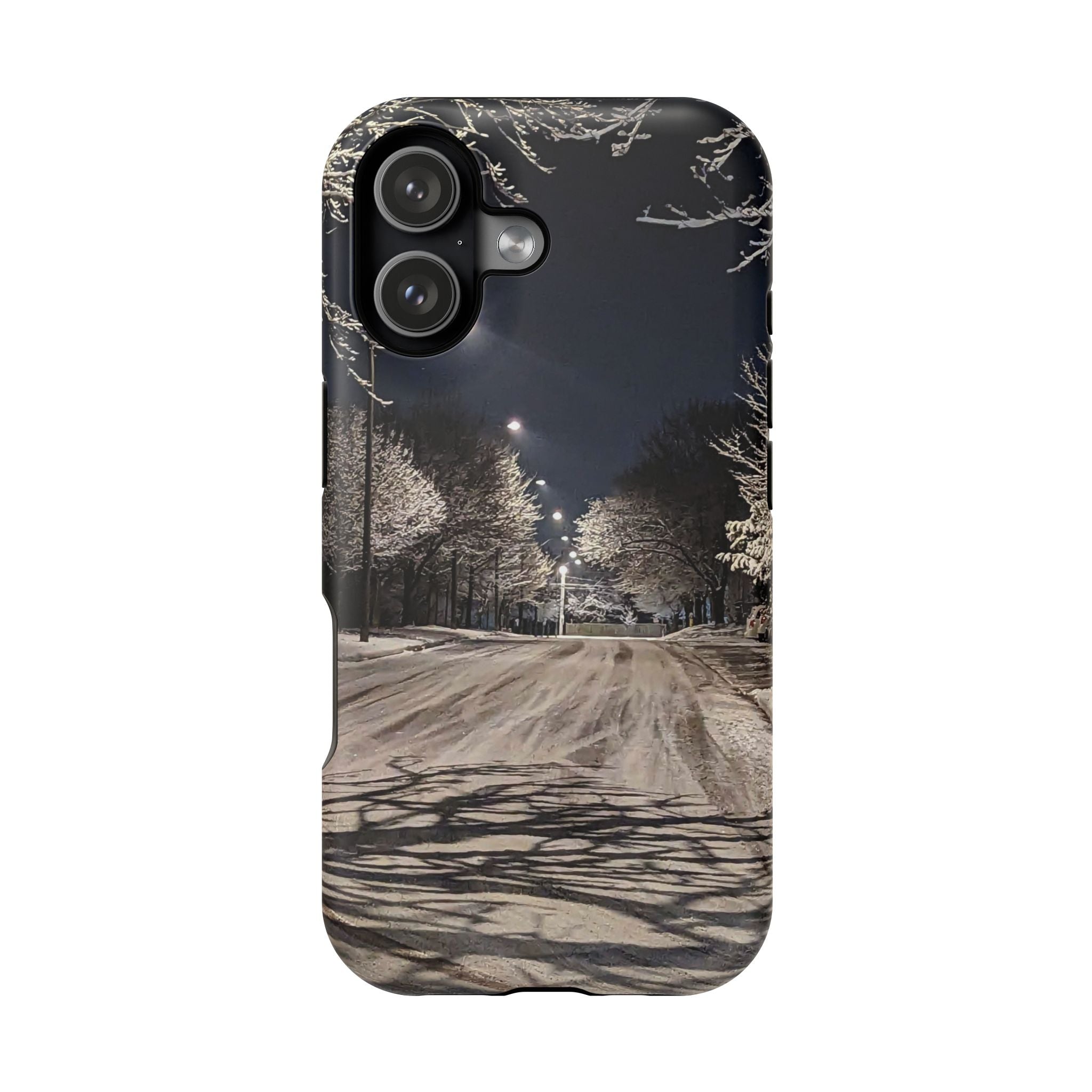 Winter Night Snow Road Magnetic Impact-Resistant Phone Case