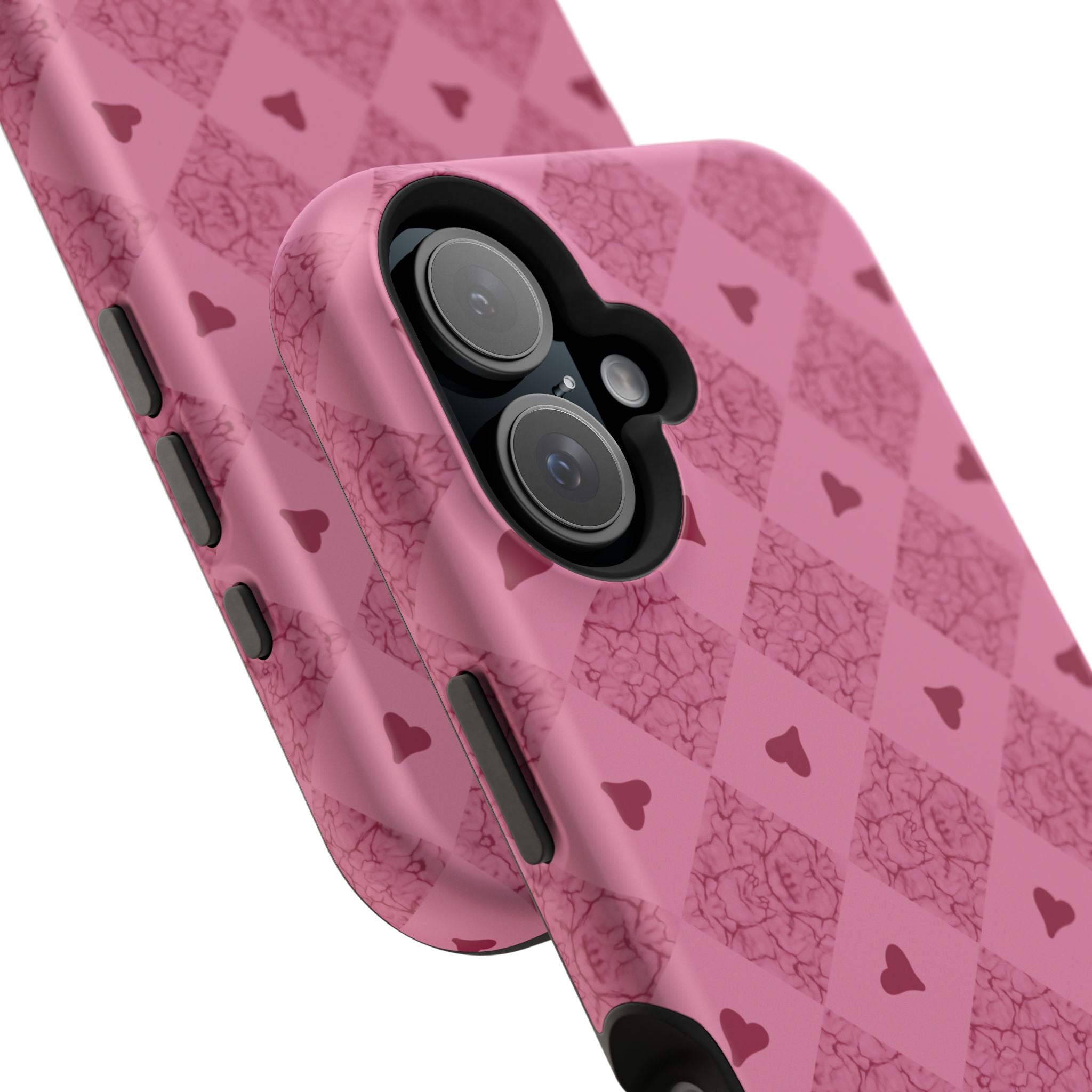Pink Vintage Hearts Magnetic Impact-Resistant Phone Case