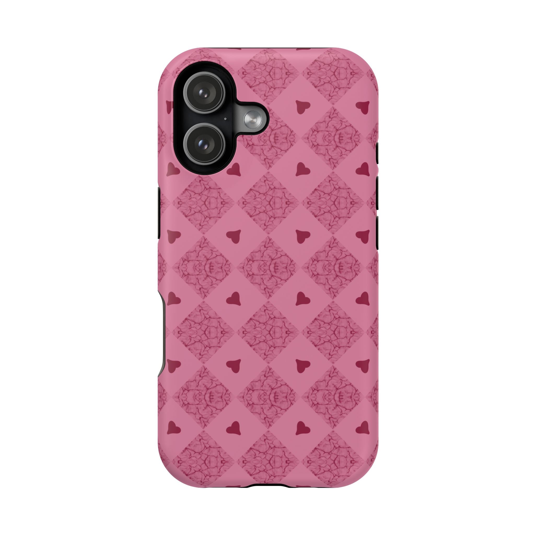 Pink Vintage Hearts Magnetic Impact-Resistant Phone Case