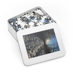 Winter Snowy Path Jigsaw Puzzle with Tin