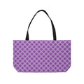 Purple Geometric Weekender Tote — Stylish Large Travel & Beach Bag