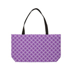 Purple Geometric Weekender Tote — Stylish Large Travel & Beach Bag
