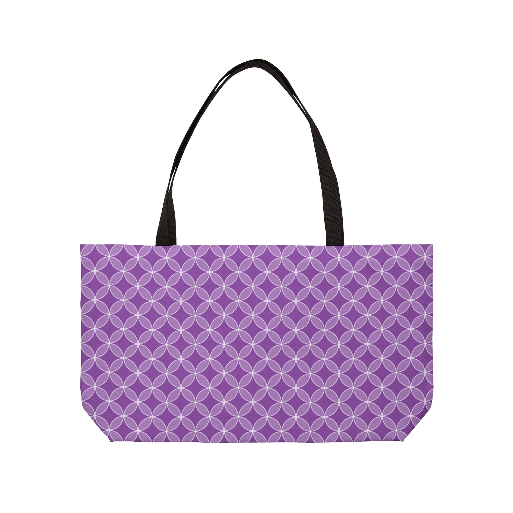 Purple Geometric Weekender Tote — Stylish Large Travel & Beach Bag