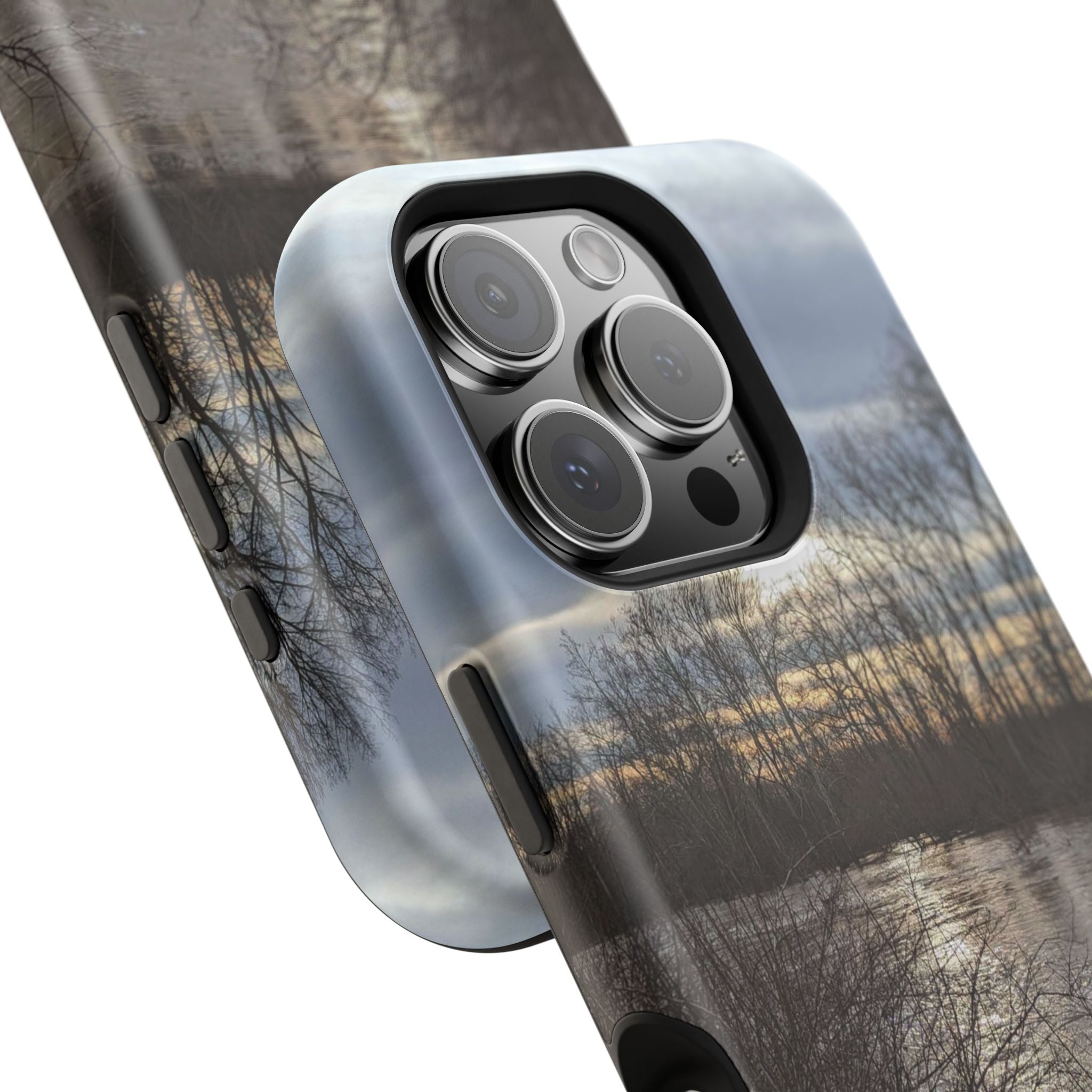 Phone Case — Moody Winter River Landscape Magnetic Impact-Resistant Case