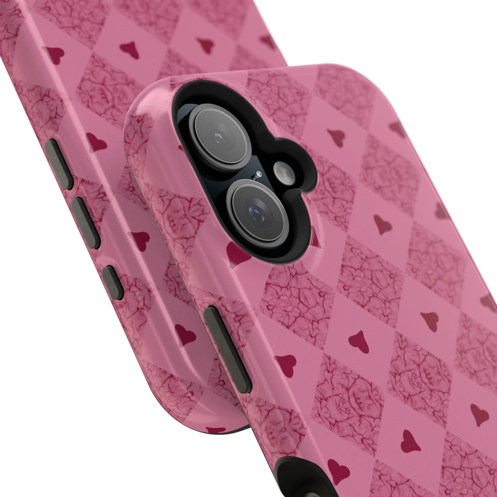 Pink Vintage Hearts Magnetic Impact-Resistant Phone Case