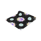 Black Floral Mandala Table Runner – Pastel Mosaic Dinner Party Decor