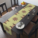 Botanical Sunburst Table Runner — Earth Tone Floral Pattern