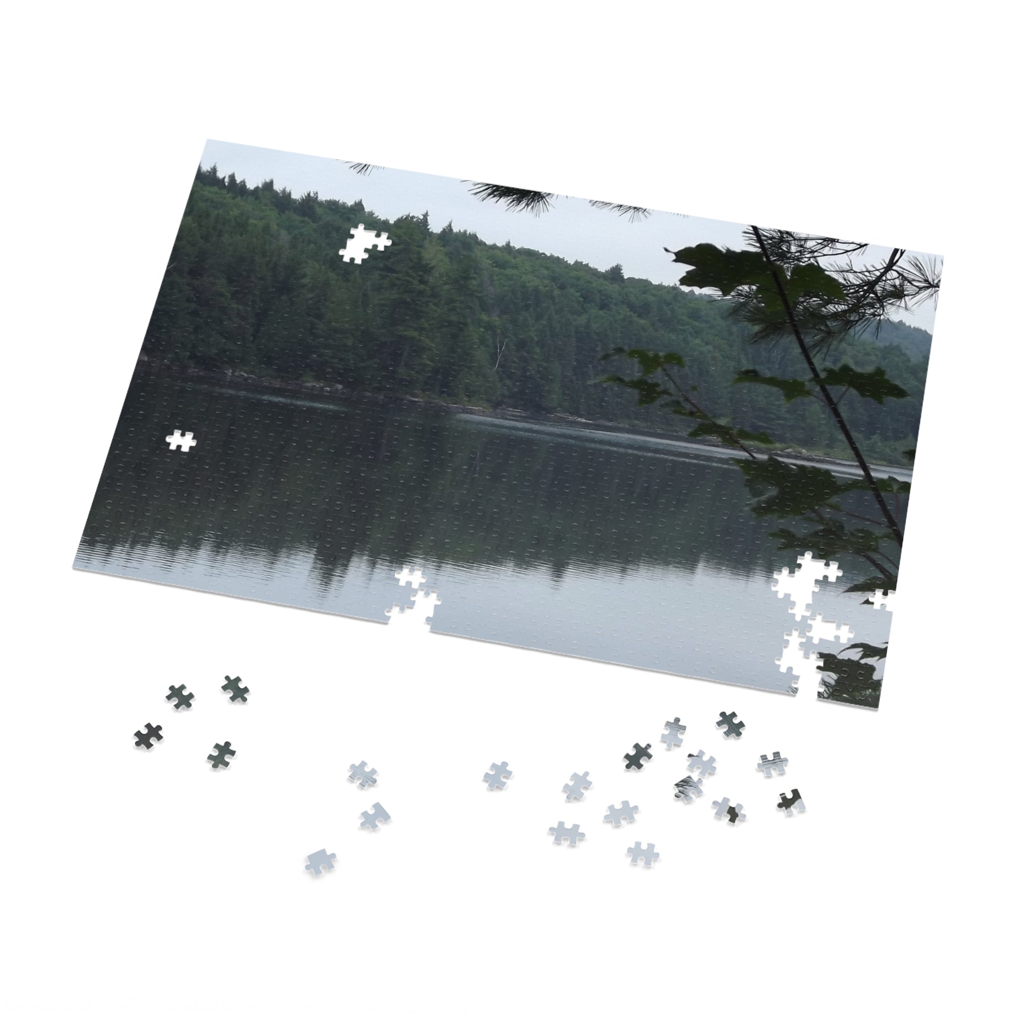 Lake Reflection Jigsaw Puzzle (with Tin) — Tranquil Forest Landscape Puzzle