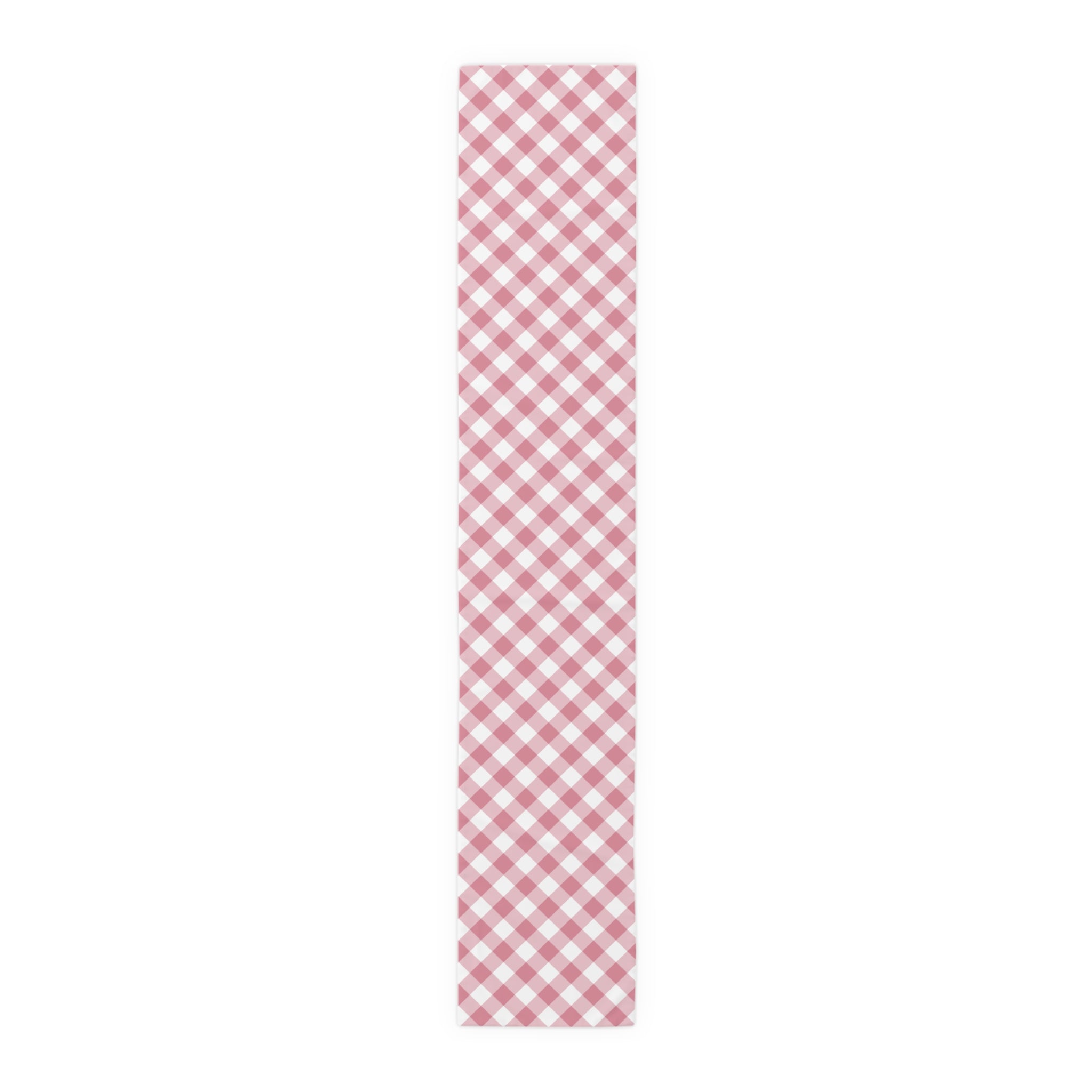 Pink Gingham Table Runner — Cotton-Blend Plaid Decor for Farmhouse, Spring & Picnic Tables