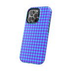 Phone Case — Blue & Purple Gingham Magnetic Impact-Resistant Case