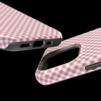 Pink Gingham Magnetic Impact-Resistant Phone Case