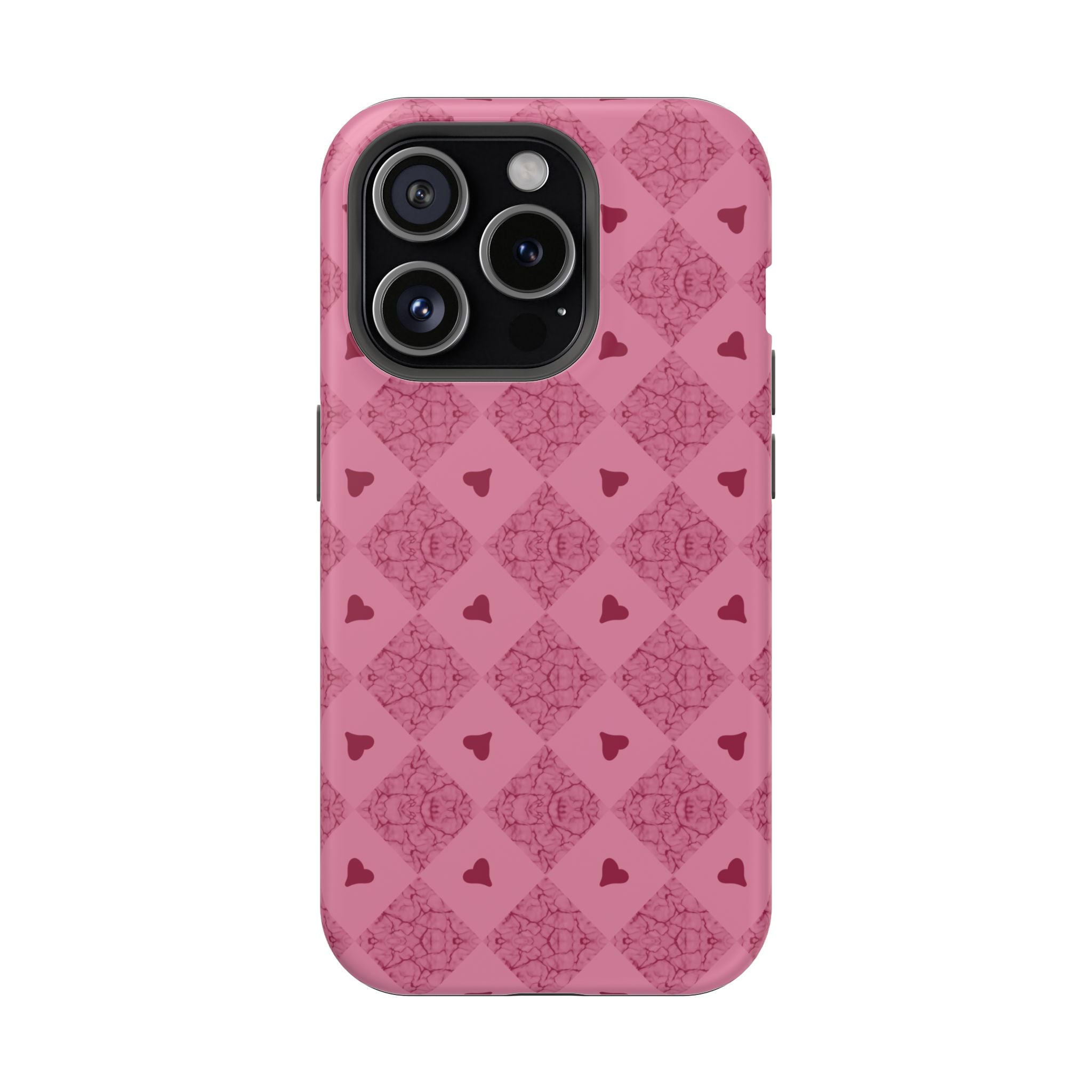 Pink Vintage Hearts Magnetic Impact-Resistant Phone Case