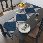 Geometric Navy Tile Table Runner