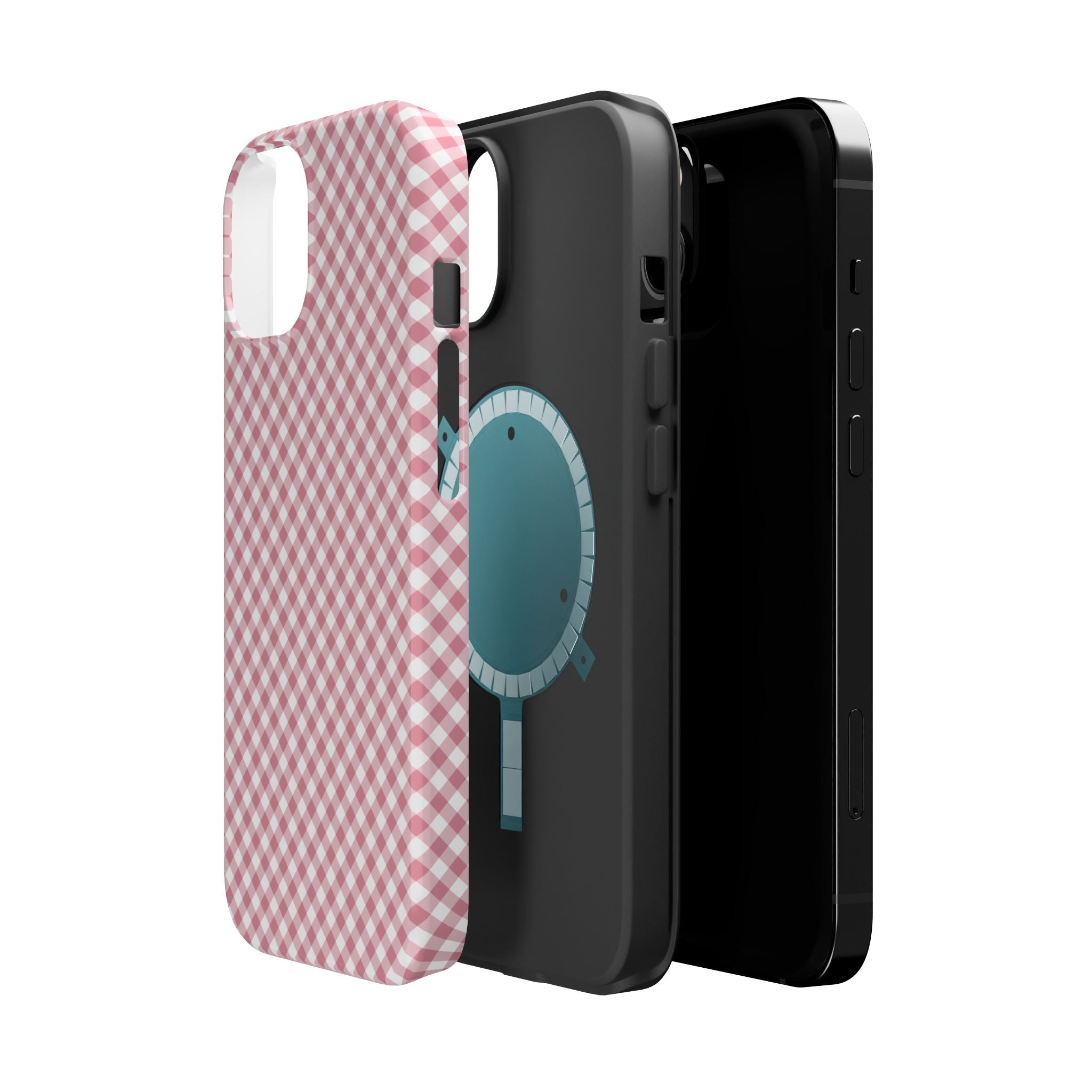 Pink Gingham Magnetic Impact-Resistant Phone Case