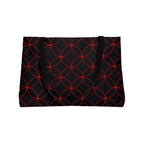 Weekender Tote Bag — Red Geometric Circle Pattern Travel Tote