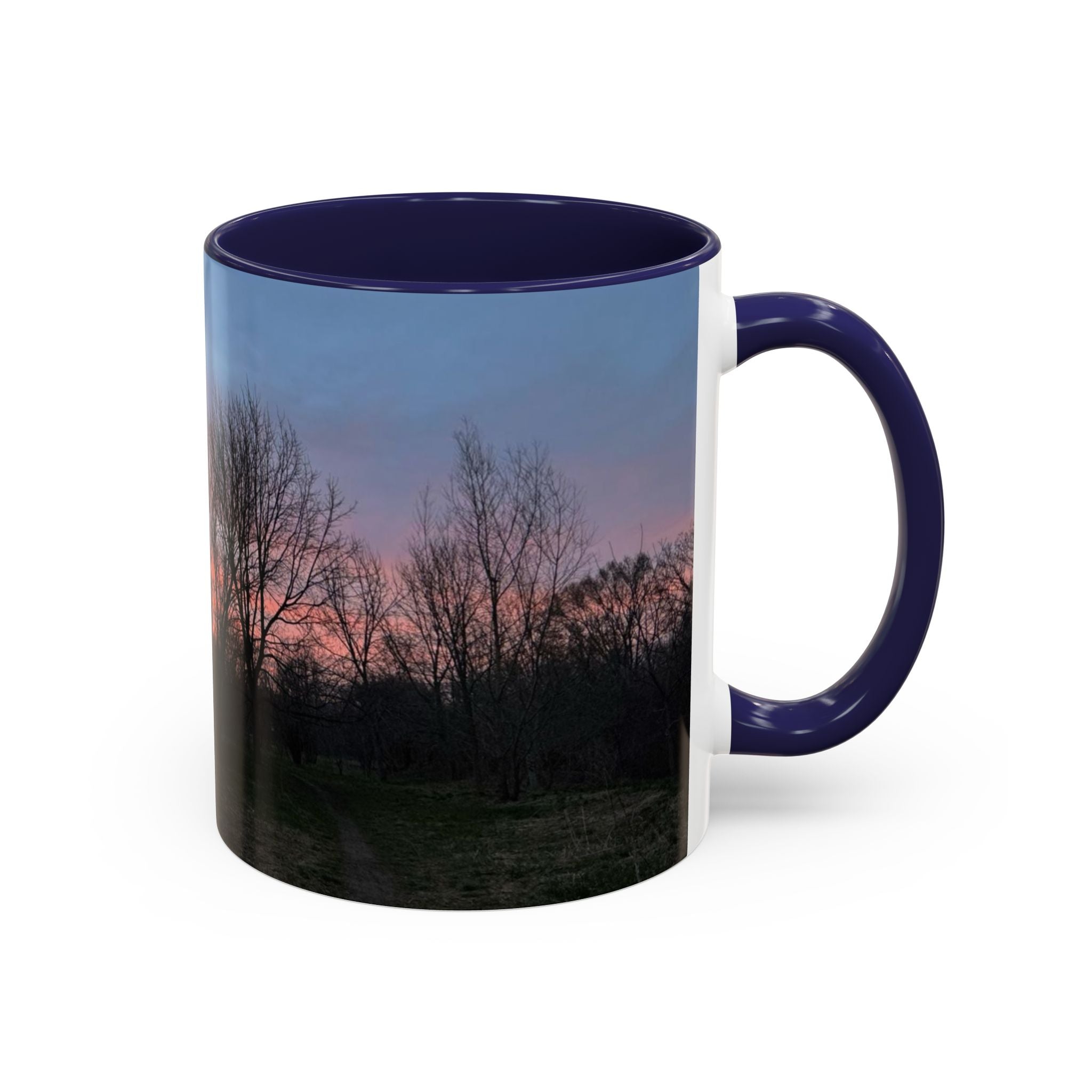 Sunset Silhouette In Derby, UK Coffee Mug — Scenic Tree Silhouette at Dusk (11/15oz)