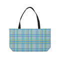 Blue Plaid Weekender Tote Bag – Lightweight Travel & Beach Carryall