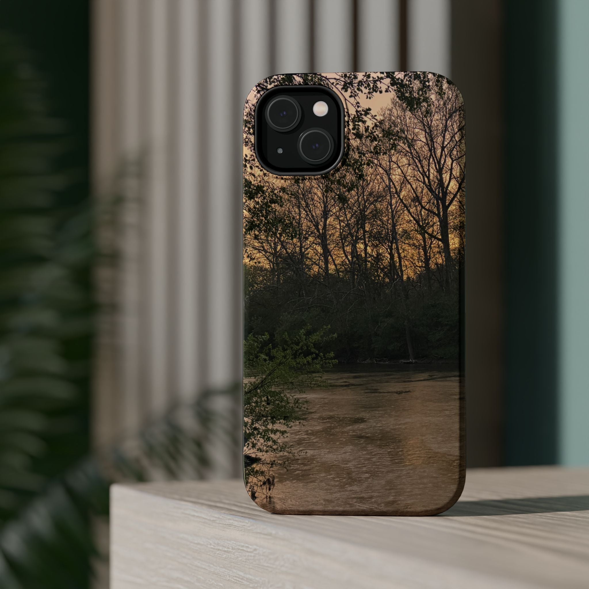 Nature River Sunset Phone Case — Magnetic Impact‑Resistant
