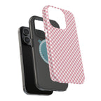 Pink Gingham Magnetic Impact-Resistant Phone Case