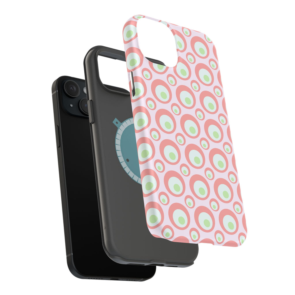 Pink Retro Circles Magnetic Impact-Resistant Phone Case