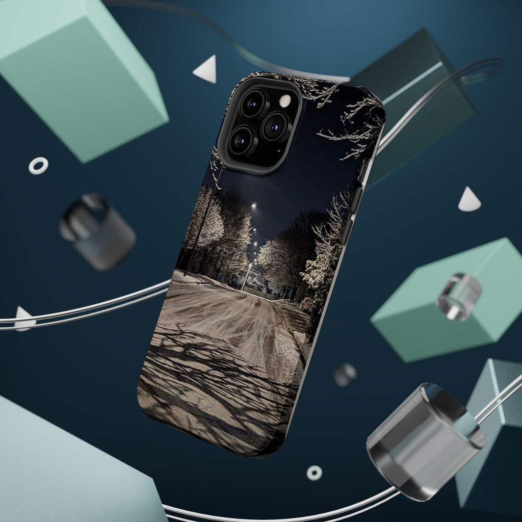 Winter Night Snow Road Magnetic Impact-Resistant Phone Case