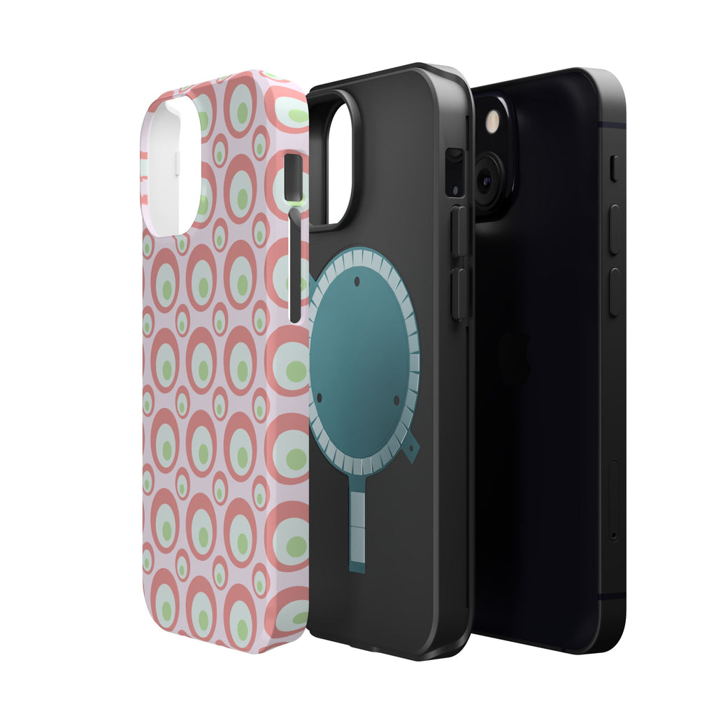 Pink Retro Circles Magnetic Impact-Resistant Phone Case