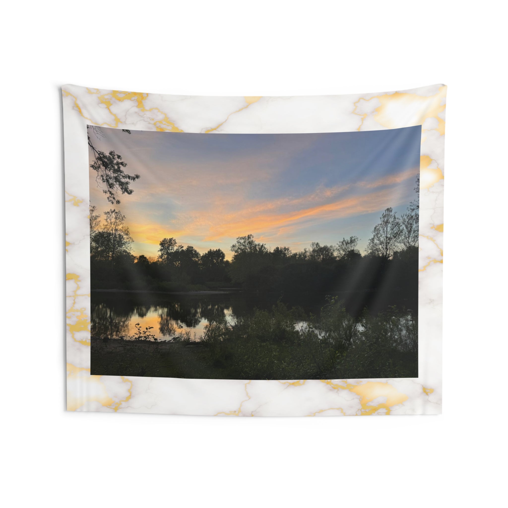 Dusk at the Lake Tapestry — Tranquil Nature Wall Hanging