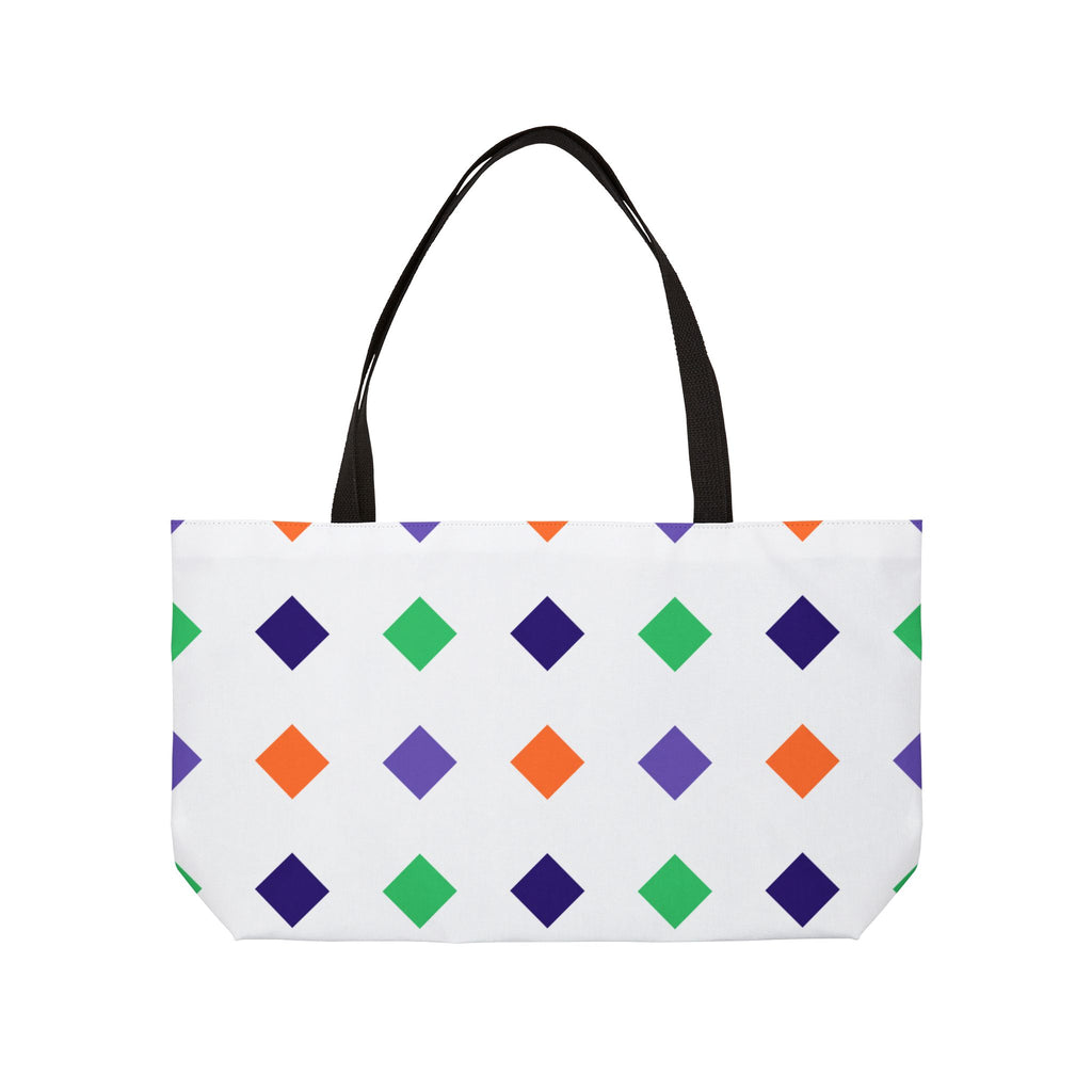 Diamond Dot Weekender Tote Bag — Colorful Geometric Beach & Travel Tote