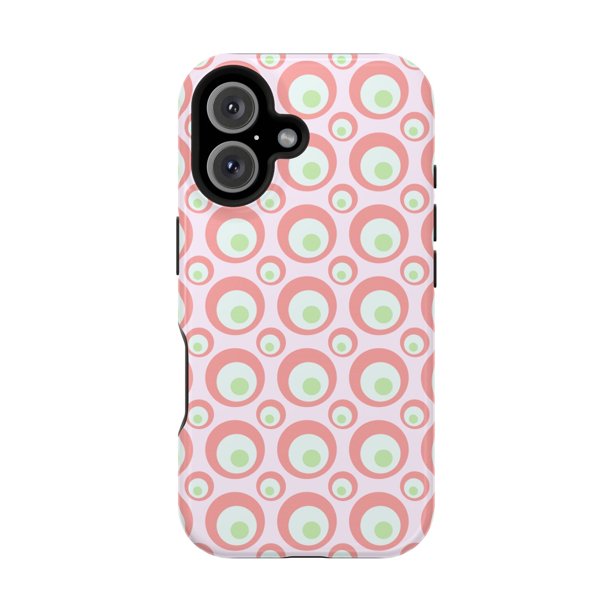 Pink Retro Circles Magnetic Impact-Resistant Phone Case