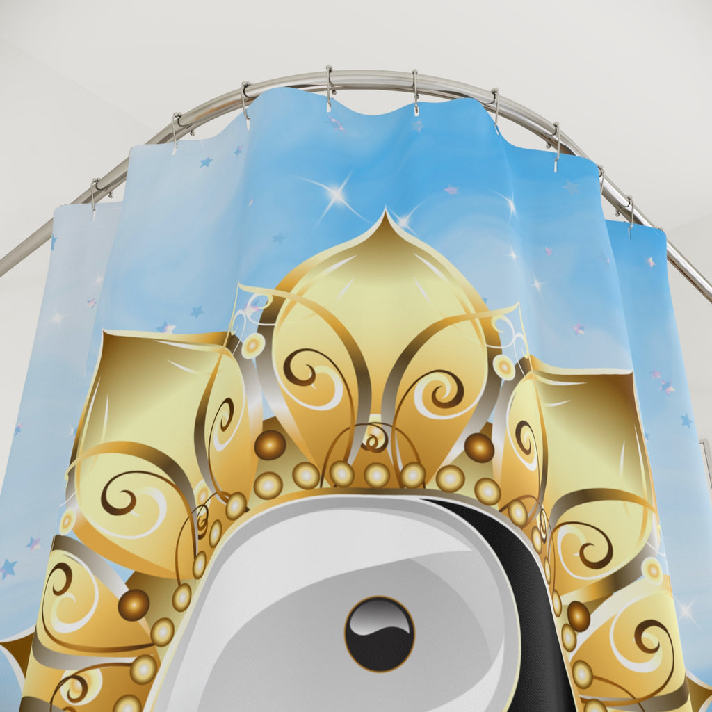 Yin Yang Lotus Shower Curtain — Zen Meditation Bathroom Decor