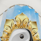 Yin Yang Lotus Shower Curtain — Zen Meditation Bathroom Decor