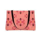 Weekender Tote Bag — Retro Pink Floral Pattern Travel Tote