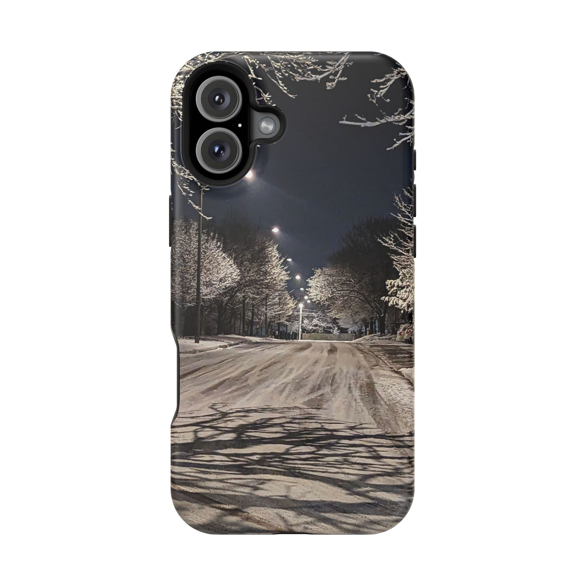 Winter Night Snow Road Magnetic Impact-Resistant Phone Case