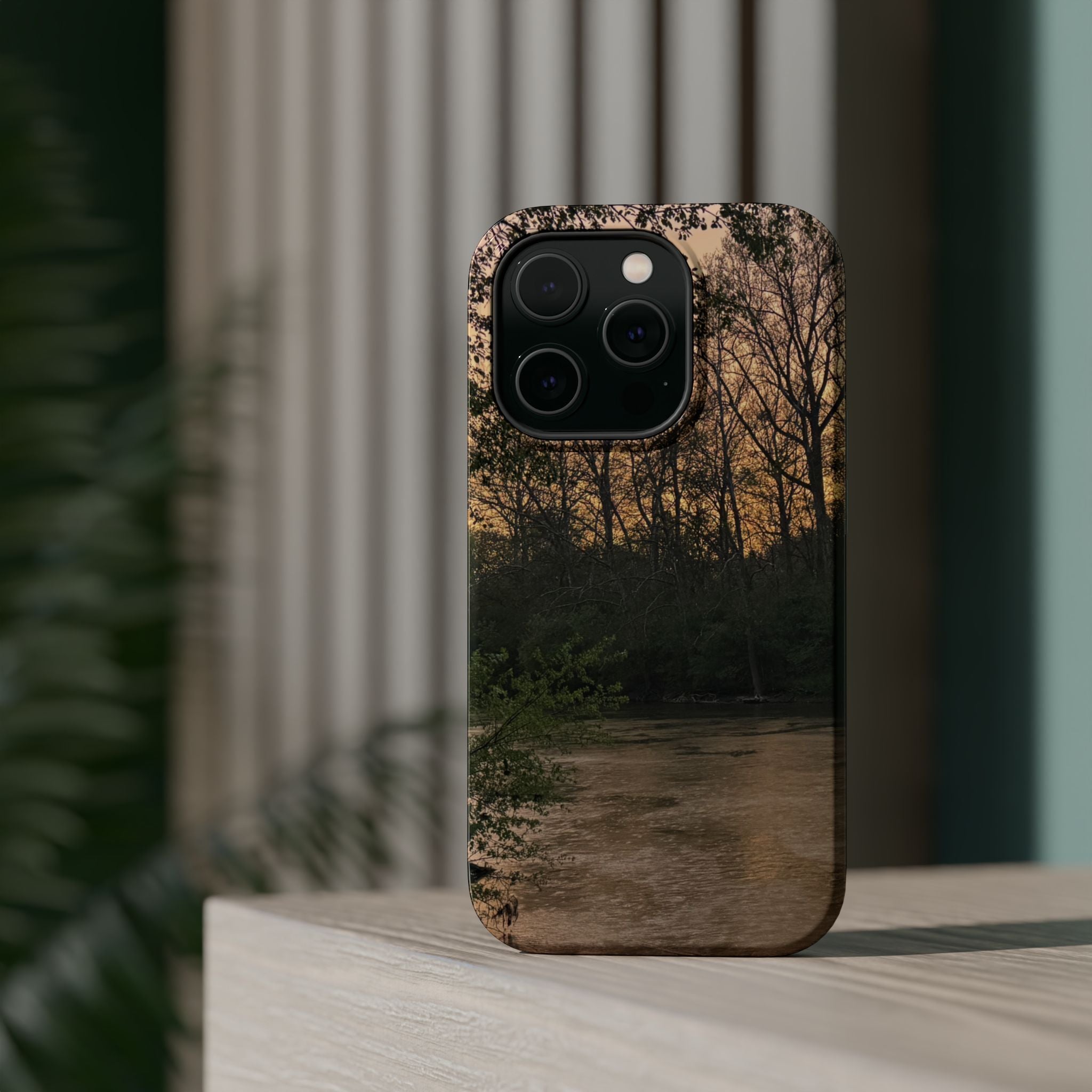 Nature River Sunset Phone Case — Magnetic Impact‑Resistant