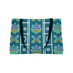 Patterned Weekender Tote Bag — Teal Floral Geometric Travel Bag