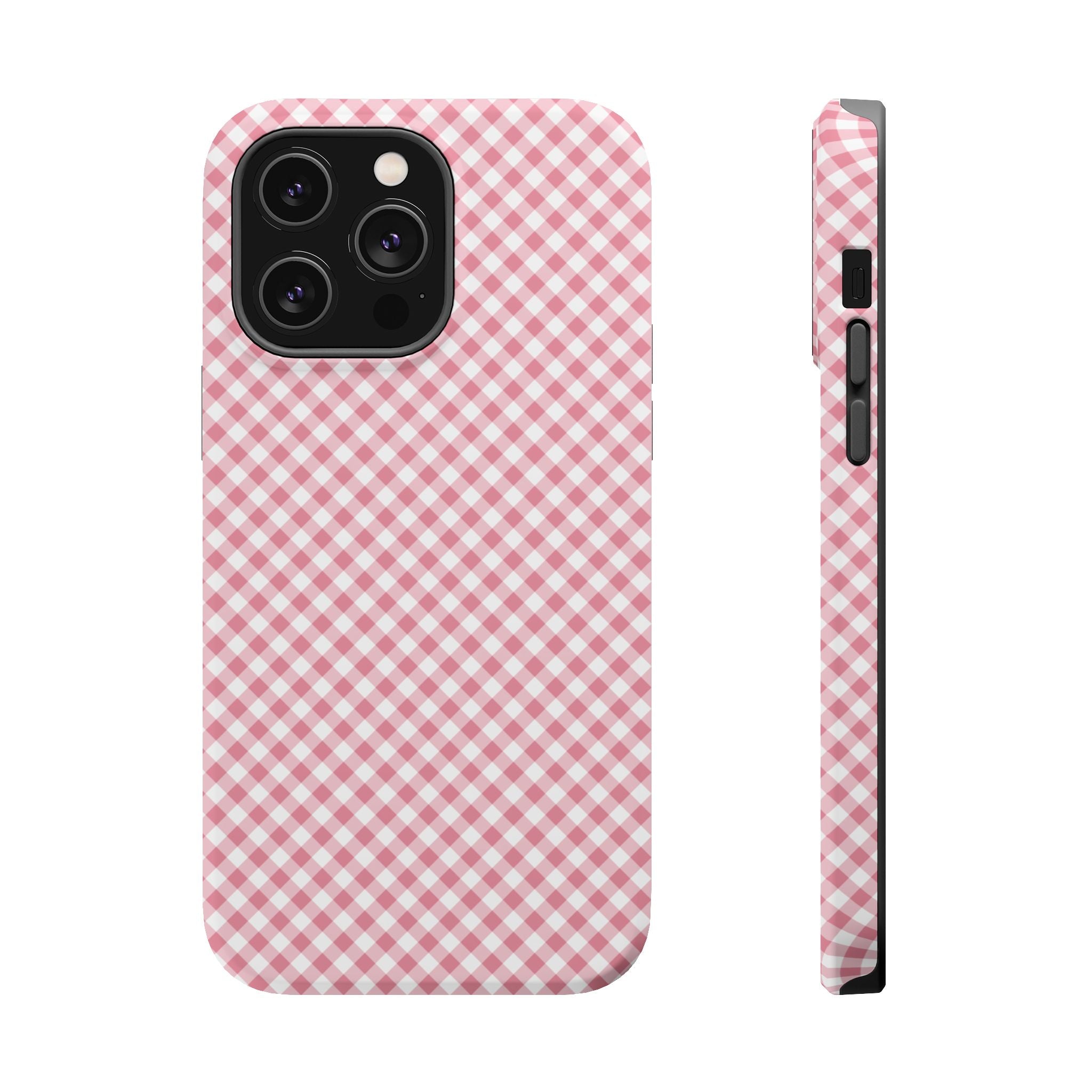 Pink Gingham Magnetic Impact-Resistant Phone Case