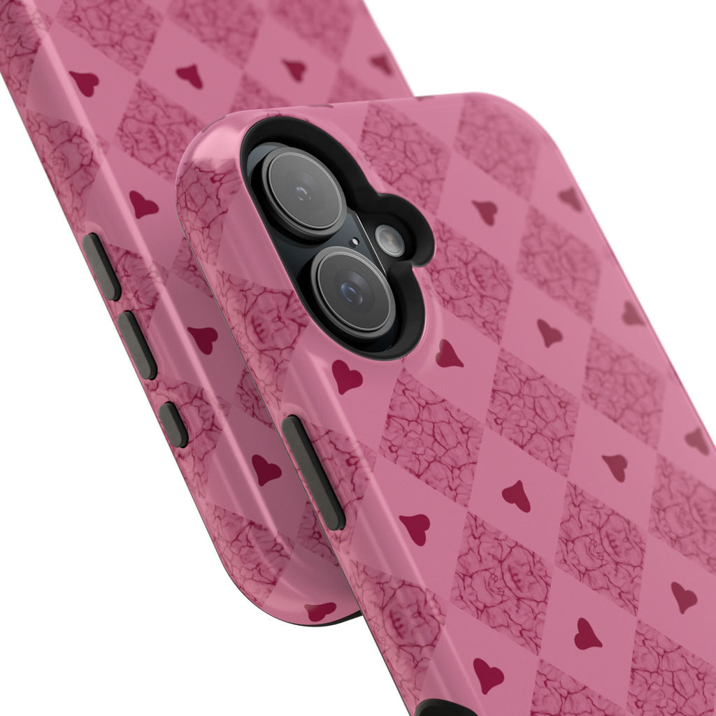 Pink Vintage Hearts Magnetic Impact-Resistant Phone Case