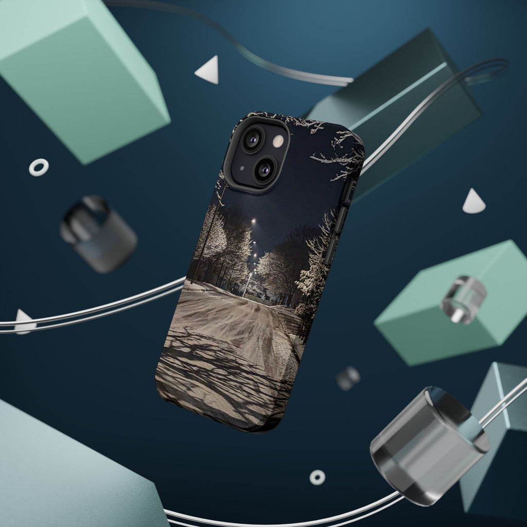 Winter Night Snow Road Magnetic Impact-Resistant Phone Case